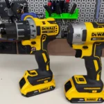 Impact driver vs drill comparison on a workbench